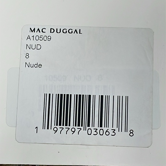 NWT Mac Duggal Nude Sequin Beaded Lace Midi Dress Sleeveless Prom Wedding Sz 8 - Picture 9 of 12